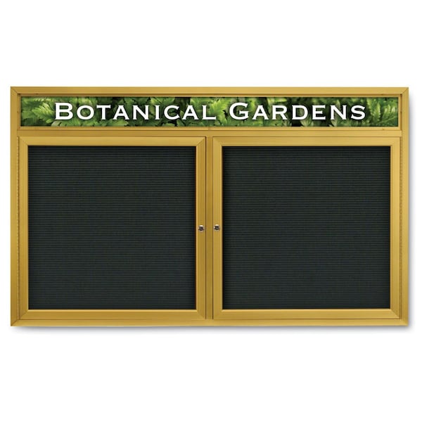Indoor Enclosed Combo Board, 42"x32", Black Frame/Black & Cork